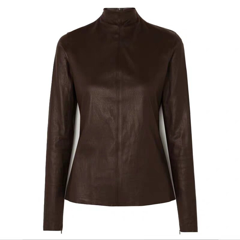 Women's Elastic Sheepskin Jacket, Autumn and Winter Tops, Tight, Stretch, Genuine, Slim, New