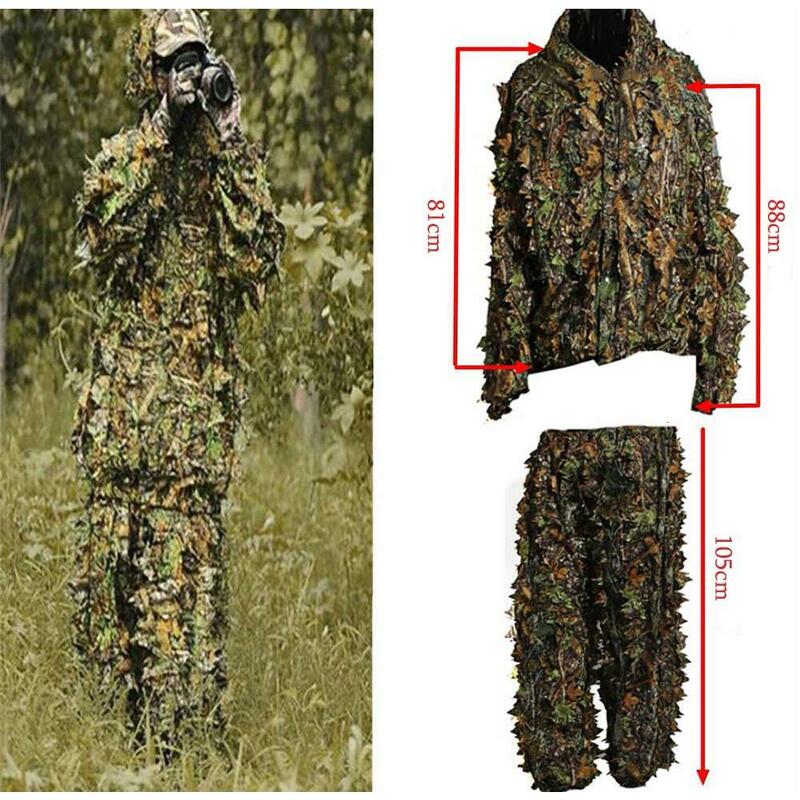3Dリーフバードウォッチスーツ,アウトドアアドベンチャー用の本物の木スナイパーを備えたカモフラージュスーツ