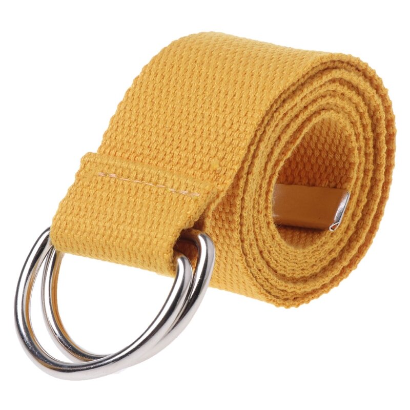 Cintura in tela con fibbia a doppio anello per adolescenti, ragazzi, ragazze, studenti, unita