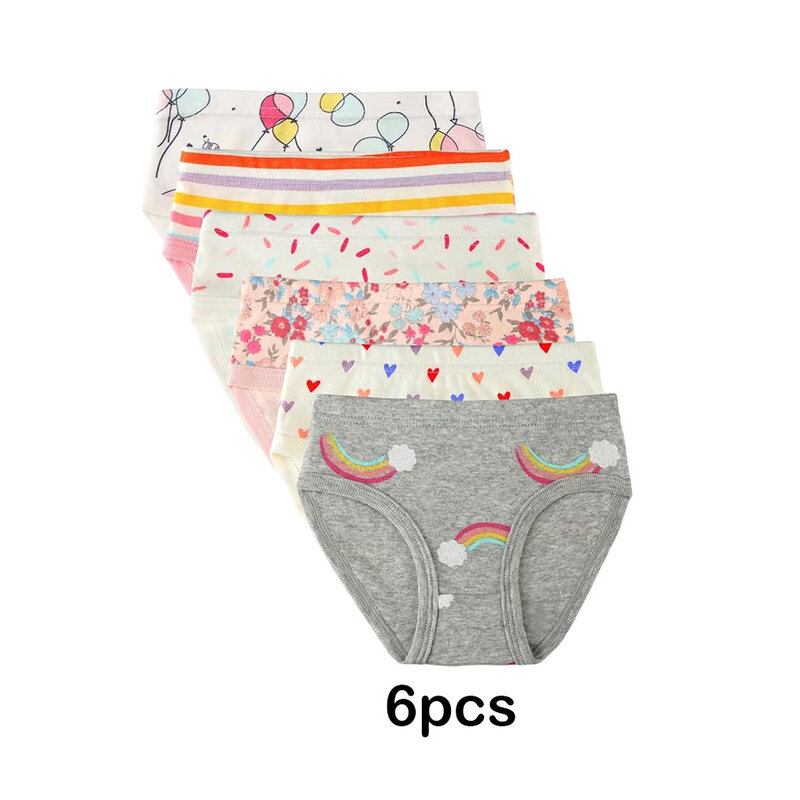 Culotte en coton multicolore pour filles, sous-vêtements mignons, rester confortable, doux, 6 pièces