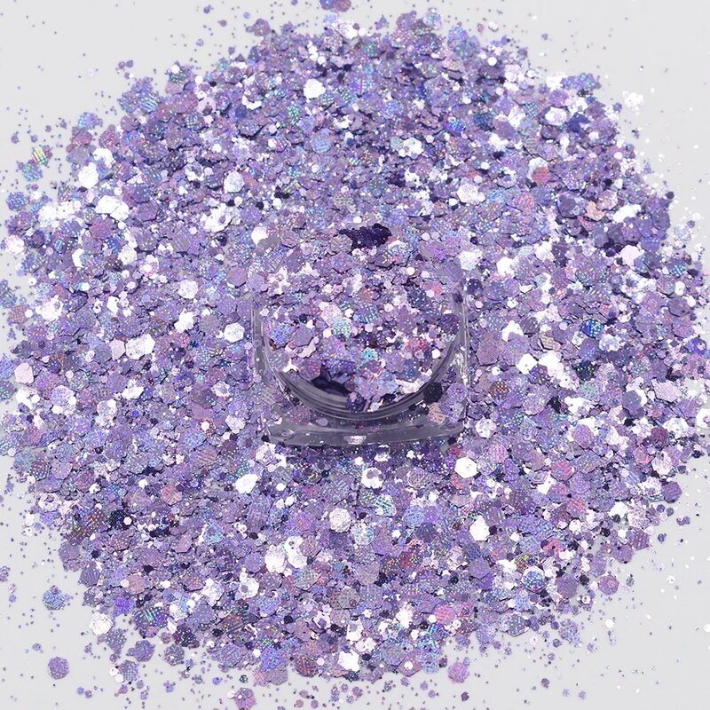 Copos holográficos de sirena con purpurina, accesorios de decoración de cielo estrellado de lentejuelas, manicura DIY brillantes hexagonales, 10 g/bolsa