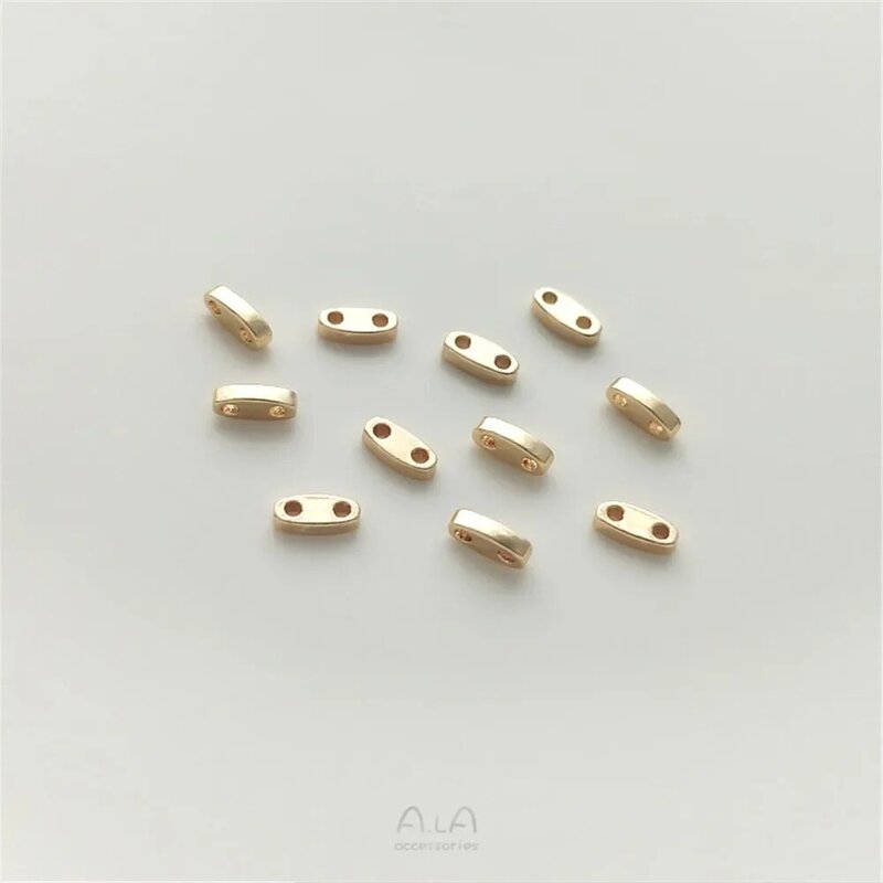 Perle de millet double rangée enduite d'or 14 carats, accessoire de séparation à double trou, bracelet perlé fait main bricolage, matériel de bijoux