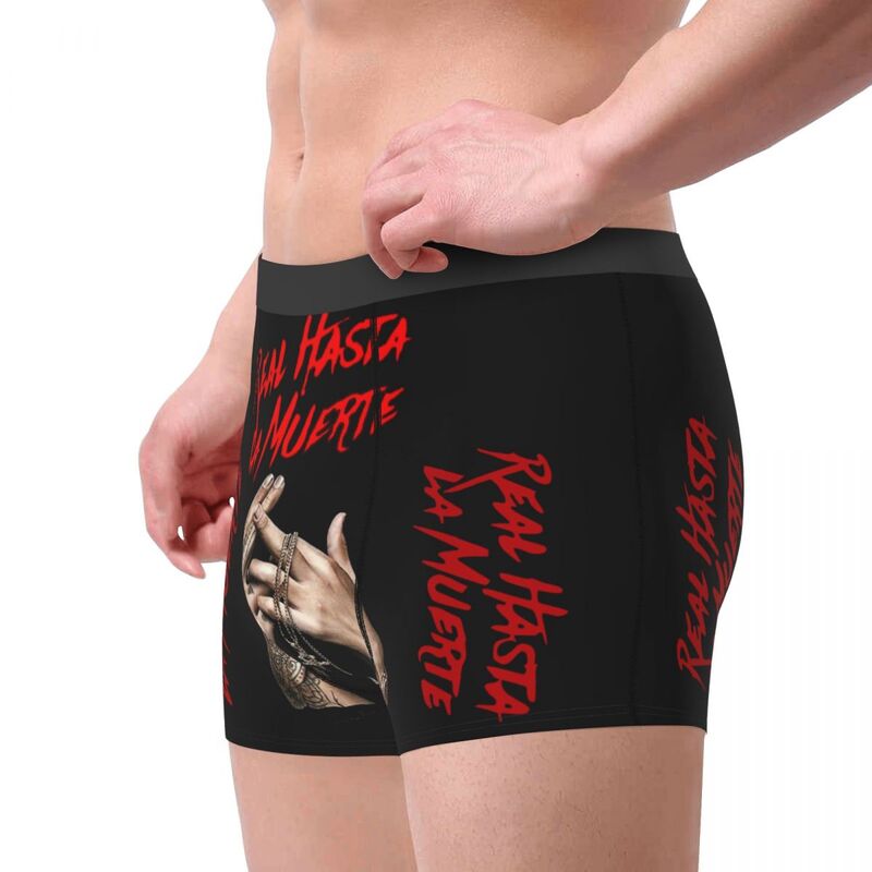 Real Hasta La Muerte Anuel Trap Reggaeton Theme Men Boxer Briefs Underwear Highly Breathable Top Quality Birthday Gifts