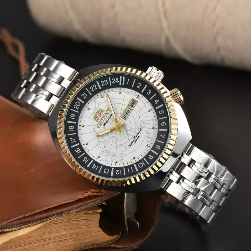 Jam tangan pria mewah mode baru 2024 jam tangan kuarsa tahan air tanggal otomatis Dial baja tahan karat kualitas tinggi