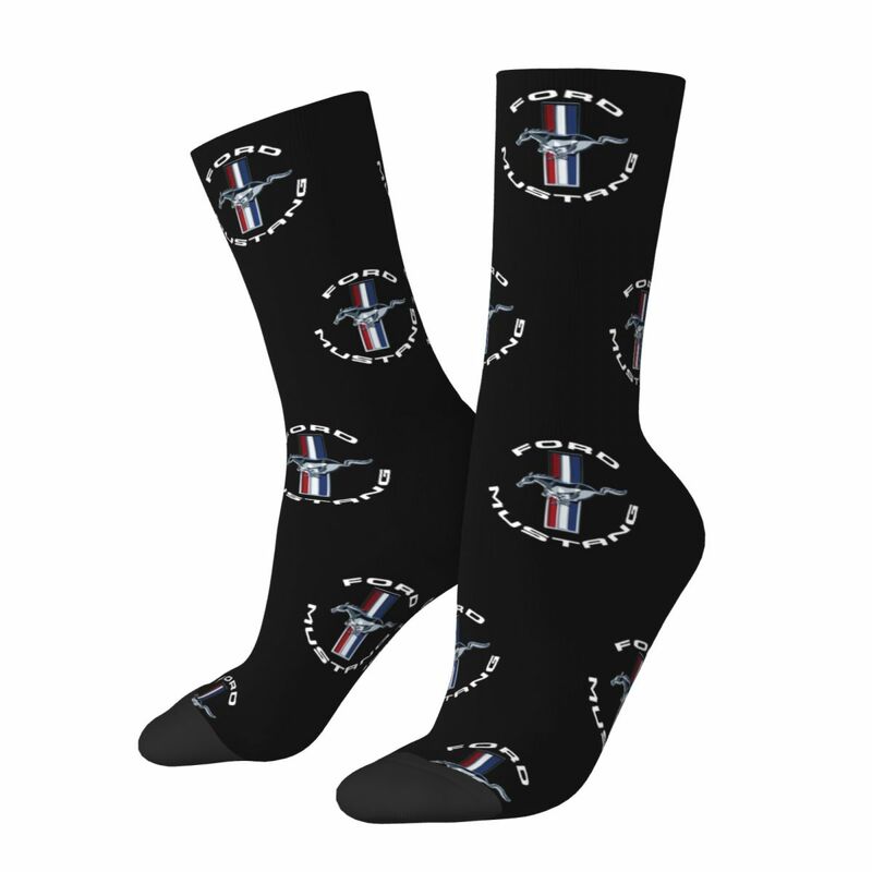 Ford Mustang Socks Harajuku Sweat Absorbing Stockings All Season Long Socks Accessories for Unisex Gifts