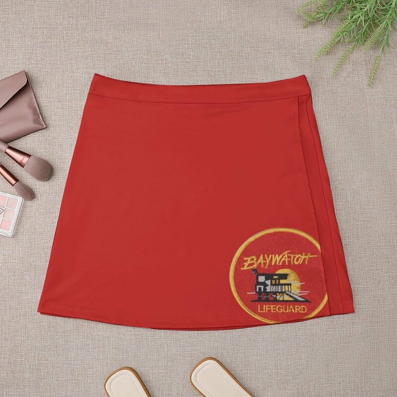 Mini-saia uniforme de emblema Baywatch, roupas femininas em estilo coreano, roupas elegantes para o verão