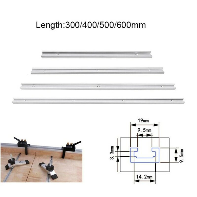 1PCS Aluminium Alloy T-track T-slot Miter Track Jig 300-600mm T-Track T-Slot Miter Jig Tools For Woodworking Router