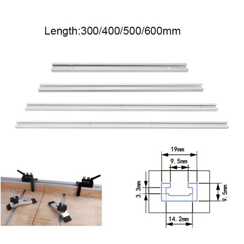 Liga de alumínio T-Slot Miter Jig ferramentas para madeira, roteador, ferramenta manual profissional, novo tipo, 300-600mm, 1pc