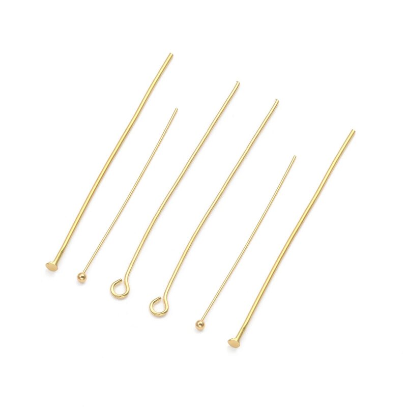 20/30/40/50Mm Rvs Zilver Goud Kleur Metal Ball Head Pins Needles Voor Diy sieraden Maken Oorbellen Armband Accessoires