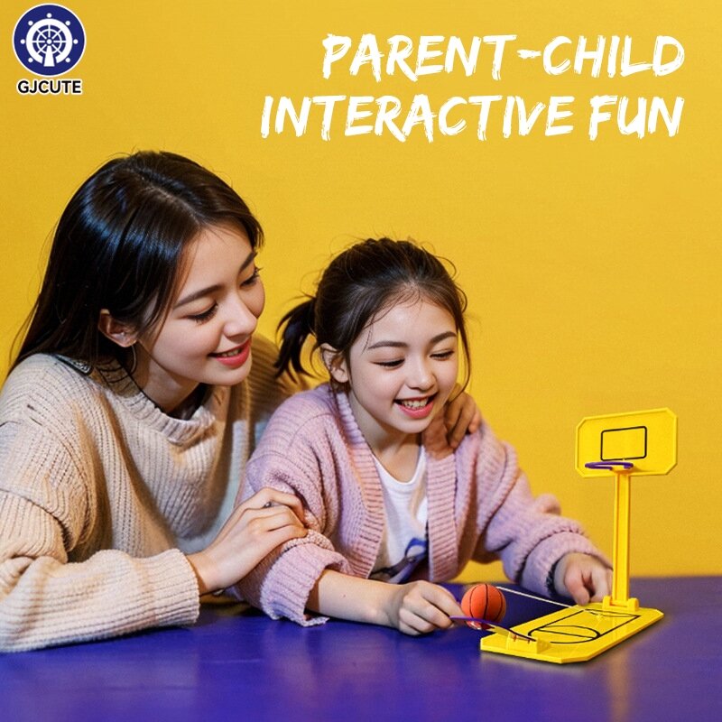 Mainan tembakan basket ujung jari, mainan penghilang stres anak-anak, permainan papan Desktop Mini, permainan olahraga interaktif orang tua dan anak
