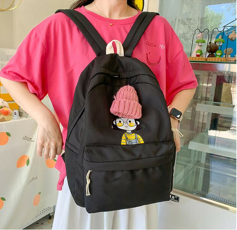귀엽고 귀여운 경량 솔리드 컬러 캐주얼 배낭 어린이용, 패션 숄더 스트랩 학교 가방, 학생 학교 가방