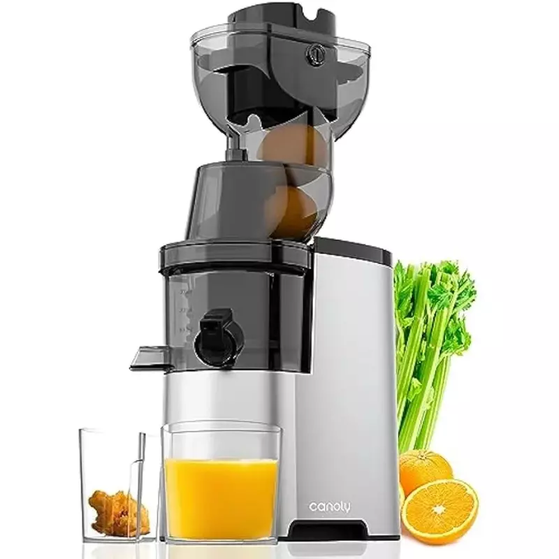 Juicer mastising, 300W Juicer lambat profesional dengan 3.5 inci (88mm) makanan besar Chute nutrisi buah sayuran