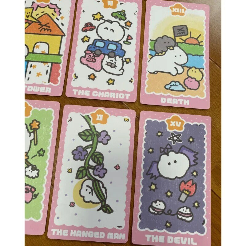Mokmok Chan-cartas de Tarot de 12x7 cm, cartas de 78 piezas, baraja de Tarot
