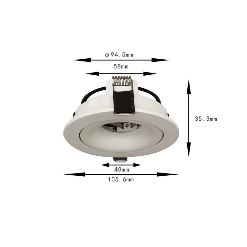 Carcasa de globo ocular LED MR16, Bombilla GU10, luz descendente de techo, lámpara redonda, cuadrada, negra y blanca
