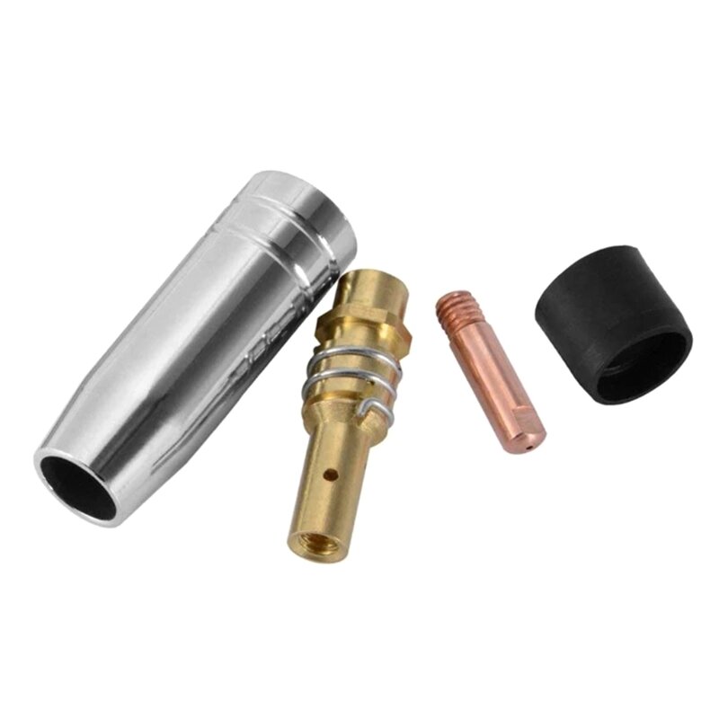 0.8X25Mm M6 Gas Konektor Tip Nozzle Insulator Cap Welding Gun Aksesori Konektor Batang Mig/Mag Welding Nozzle 0.8X25Mm