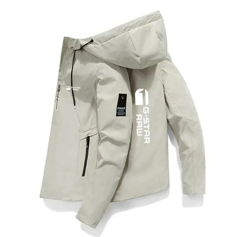 Hooded Jacket for Men 2024 Bomber Jacket Men's Windbreakers Zipper Coats Spring Autumn Slim Cargo Jackets Male Casual Sportswear