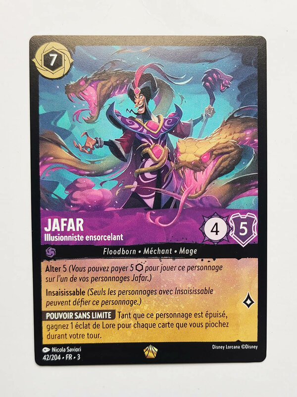 TCG Game Cards of Lorcana Proxy, Capítulo 3, French Into the Inklands, NoneFoil-ursula, Jafar, robin des, Confirmar, Sou Fetiche, Jim Hawkins