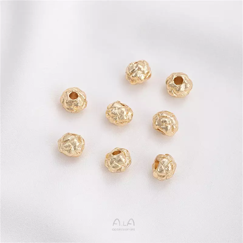 14 Karat Gold umwickelte Garn kugel, Rosen ring, getrennte Perlen, hand gefertigtes Perlen-DIY-Armband, Halskette, Zubehör materialien c376