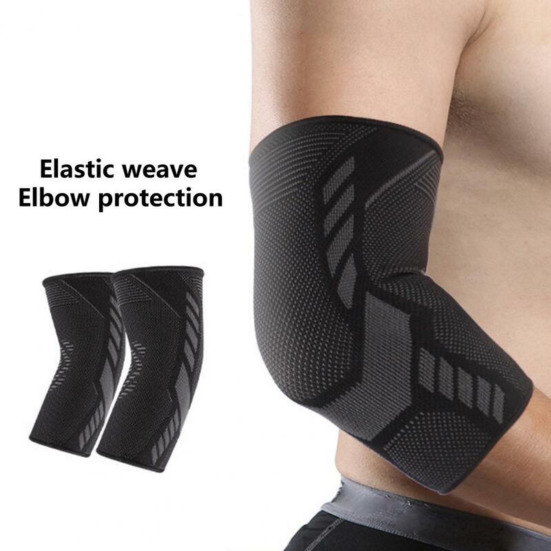 1 Pair Elbow Support High Stretchy Not Tight Non-Slip Breathable Protect Elbows Reusable Gym Knitted Elbow Pad for Cycling
