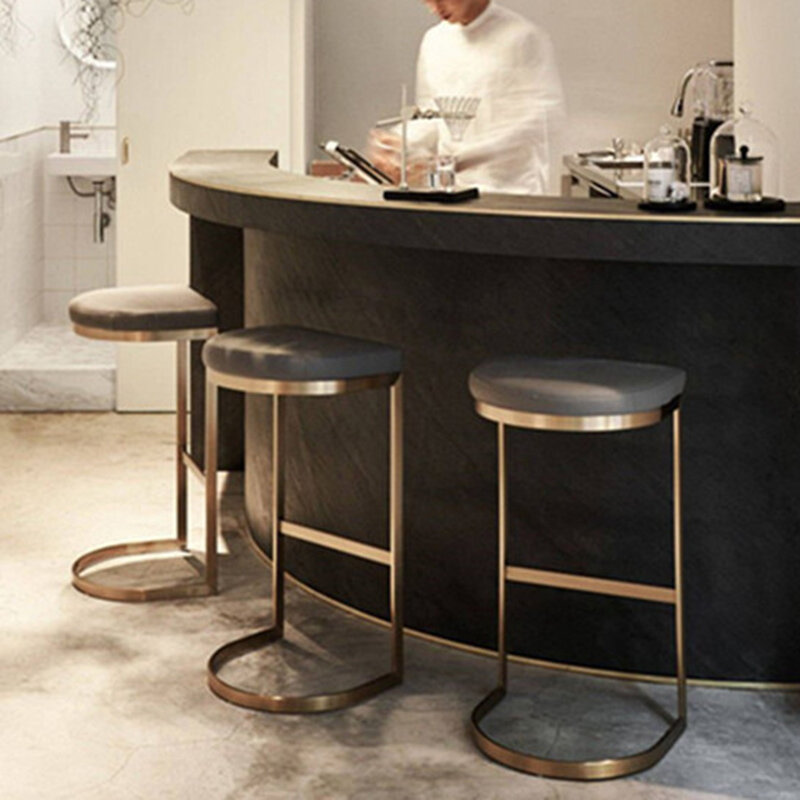 Kursi Bar Industri Kayu Minimalis Mewah Dapur Emas Kursi Bar Nordic Kursi Industri Perlengkapan Furnitur Cadeiras De Escala