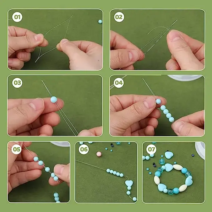 5/6Pcs Open Beading Needles Pins Curved Needle Beads Bracelet Necklace DIY Jewelry Making Tools Handmade Beaded Threading Pin