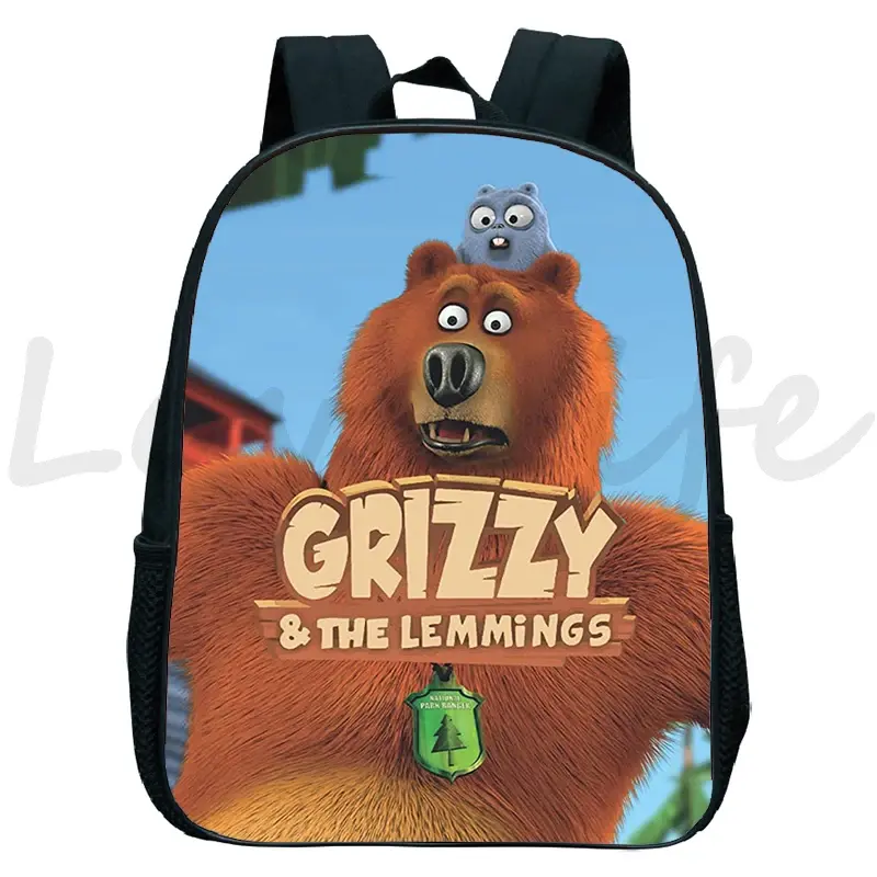 Mochila impermeável para crianças, Grizzy e Lemmings, sacos de jardim de infância, mochila infantil, mochilas de anime dos desenhos animados, mochila escolar para meninos e meninas