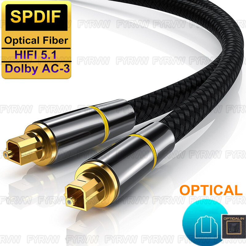 Câble Audio optique câble Fiber optique numérique Toslink 1m 5m 10m câble Coaxial SPDIF pour amplificateurs câble de lecteur PS4 barre de son