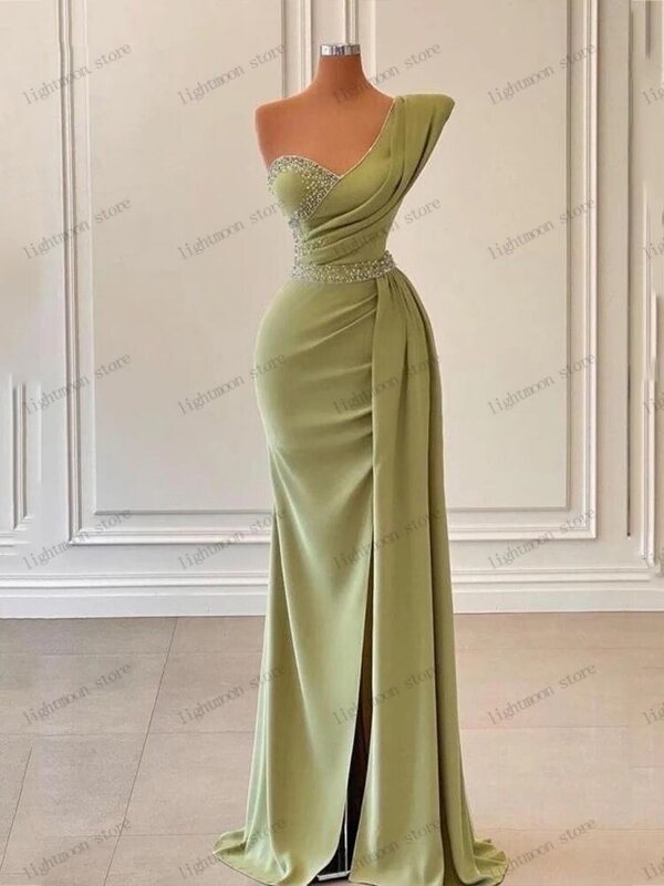 Urocze suknie wieczorowe elegancka sukienka na studniówkę satynowe suknie balowe seksowne wysokie rozcięcie bez rękawów na formalne przyjęcie Vestidos De Gala