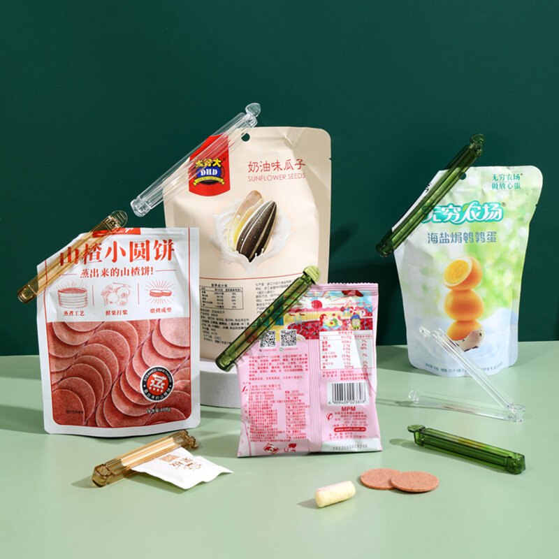 Clips de sellado para bolsas de comida, herramienta de plástico portátil para almacenamiento de alimentos, sellador, abrazadera, 5 piezas