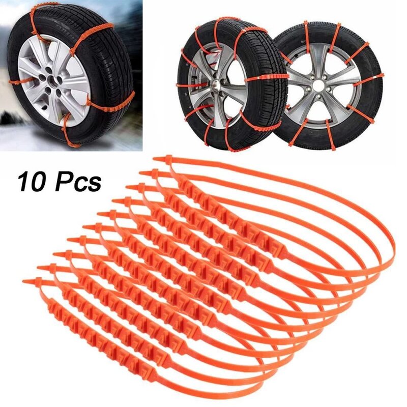 10Pcs Car Winter Tire Wheels Snow Chains Snow Tire Anti-skid Chains Wheel Tyre Cable Belt Winter Outdoor Emergency Chain
