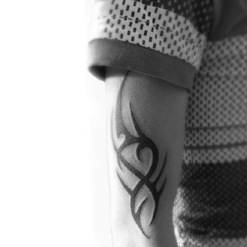 Tato palsu hitam baru, tato palsu kertas tato sementara, seni tubuh 3D, tahan air, tato sementara, stiker Seni pria, tato kaki lengan