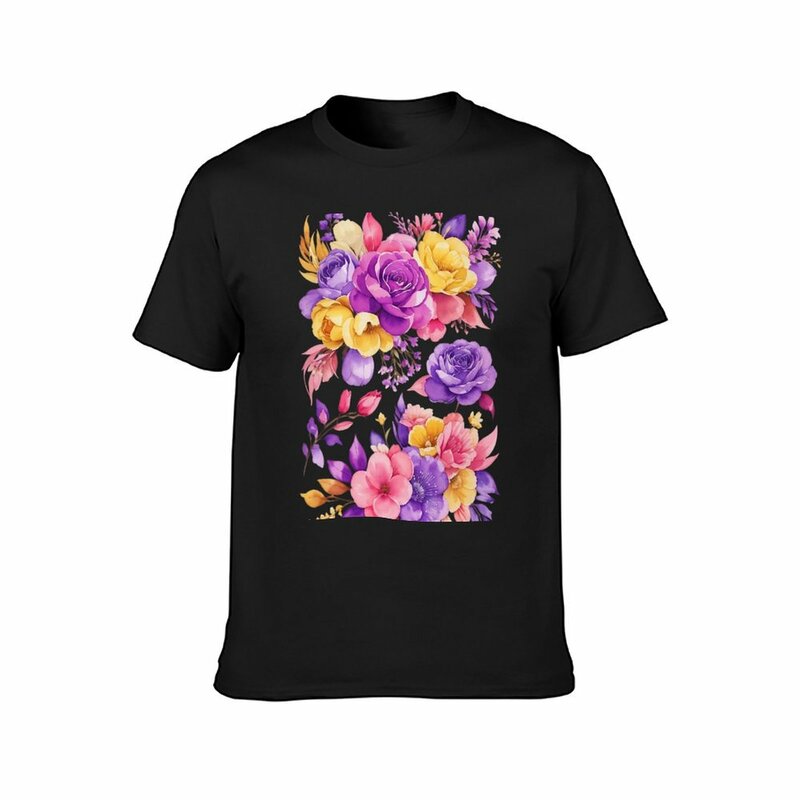Camiseta de flores para hombre, camisetas lisas, ropa bonita