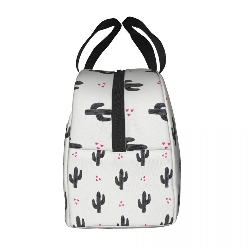 Cactus Lunch Bag Portable Insulated Oxford Cooler Cute Thermal Picnic Tote for Women Children