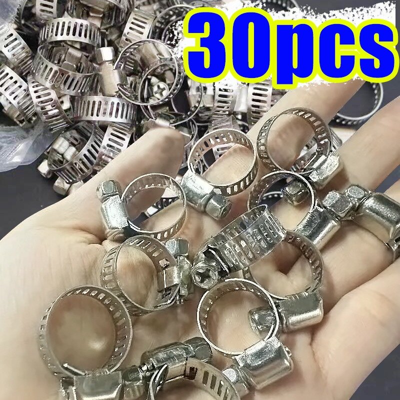 Adjustable Stainless Steel Screw Band Hose Clamps Car Fuel Tube Pipe Clamp Worm Gear Plier Tools Faucet Water Pipes Fasteners