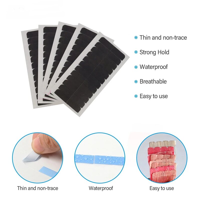 Plastic Razor Scraper Kit with 60 Tabs Hair Extension Tape Adhesive Replacement Salon Barber Sticker Label Removal Scraper Tool