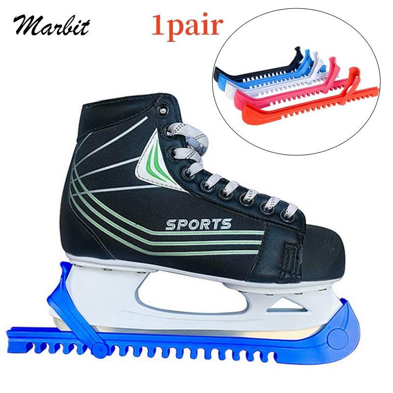 1 Pair Ice Skate Sports Blade Covers Ice Skate Guards Hockey Skates Adjustable Protective Portable Spring Accessories