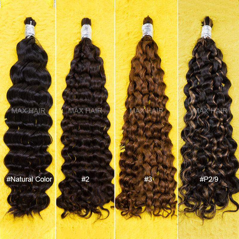 Menselijk Haar Bulk Haar Voor Het Vlechten Van Krullend Golf Braziliaanse Remy Haar Bundels Geen Inslag Zwarte Bulk Human Hair Extensions Groothandel