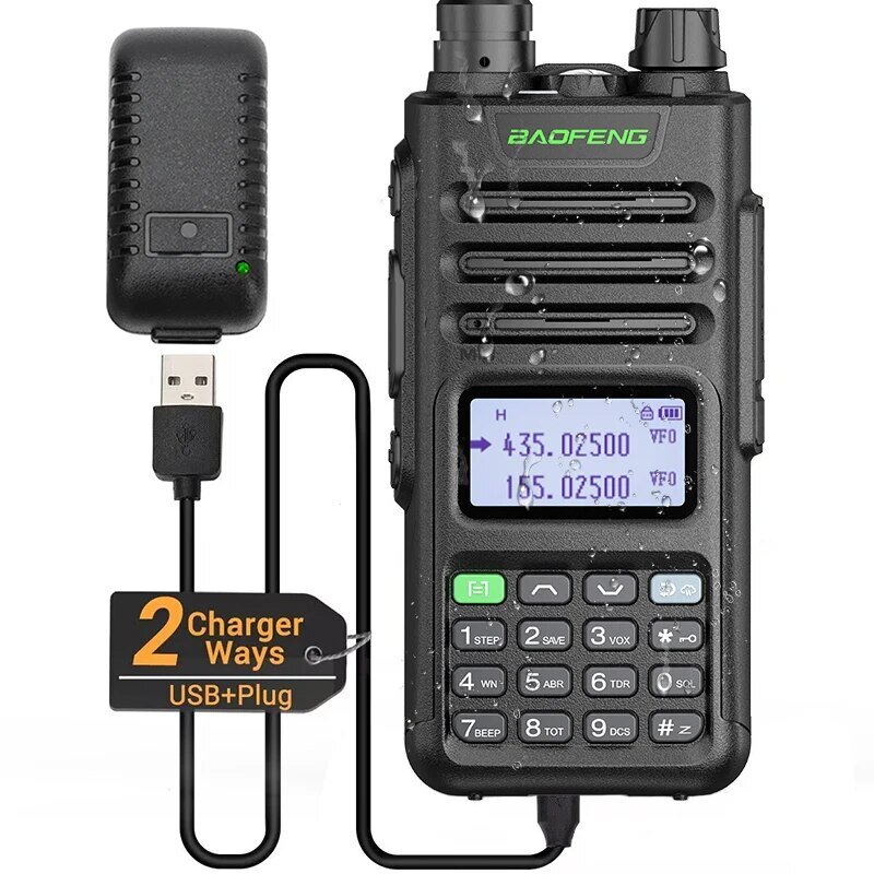 Baofeng-walkie-talkie UV 13 PRO V1, Radio bidireccional de alta potencia, Cargador USB de largo alcance de 16 KM, 199 canales, banda Dual, UHF, VHF, UV 5R