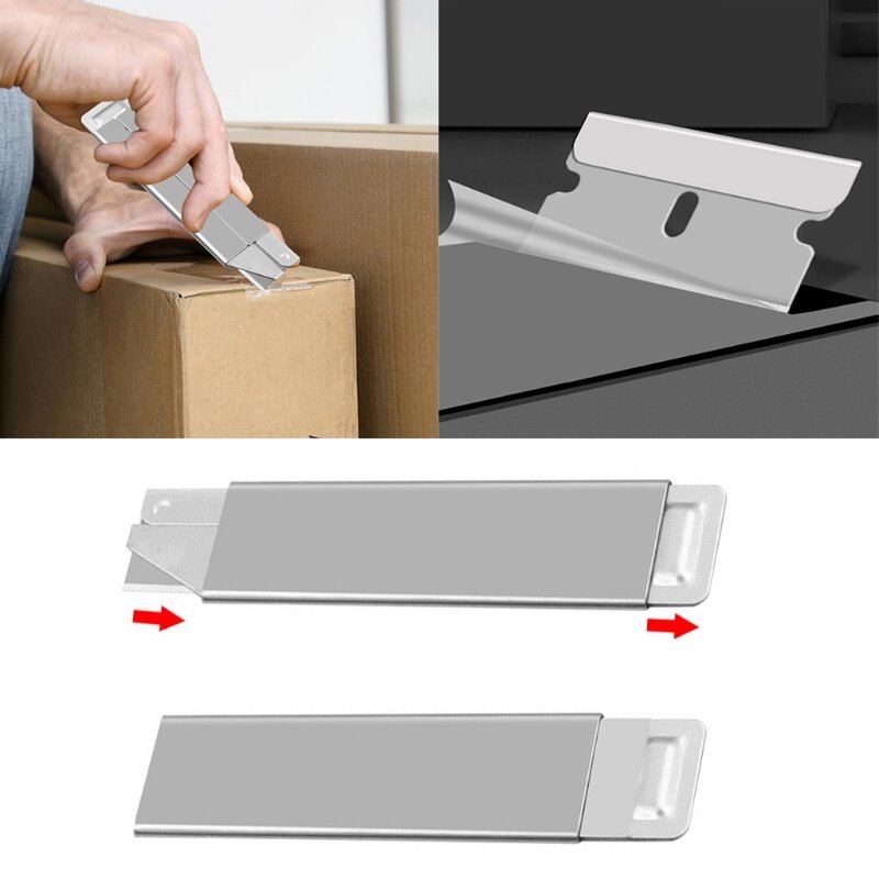 الفولاذ المقاوم للصدأ سكّين متعدّد الاستخدامات قابل للسحب صندوق ورقي القاطع للشفرة الحادة الثقيلة أداة منزلية مكتب العرض