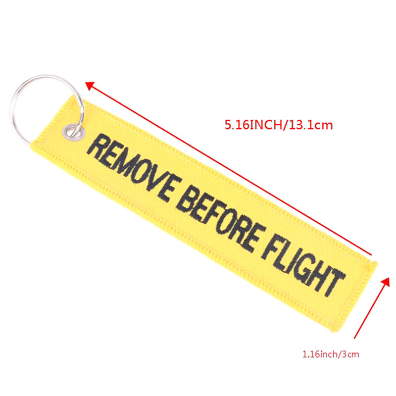 Remove Before Flight Car Key Chain Embroidery Aviation Gifts Keyring Key Tag Holder For Motorcycles Keychain 1PC