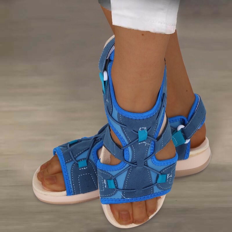 2023 nowe modne damskie sandały na płaskim obcasie Peep Toe Hollow Hook Loop Casual sandały sportowe wygodne jednolita, na co dzień oddychające buty