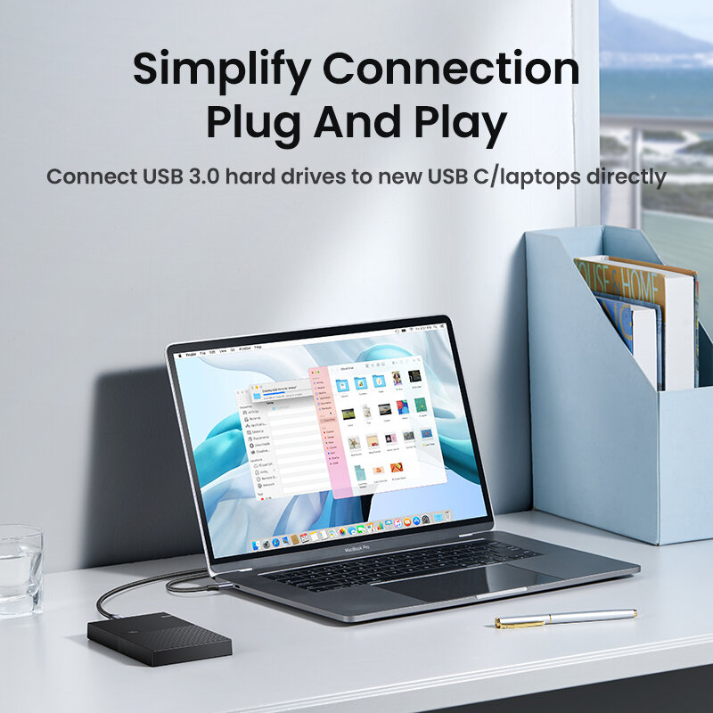 Ugreen-Cable USB tipo C a Micro B 3,0, Cable de sincronización de datos rápida para Macbook, disco duro, HDD, SSD, carcasa, 5Gbps, 3A
