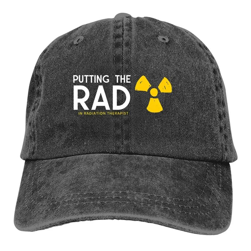 Menempatkan The RAD topi bisbol terapis radiasi topi bisbol pria wanita topi pelindung Visor topi simbol radiasi Snapback