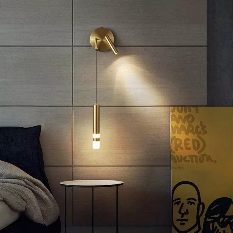 Lampada da parete a LED lampade da parete regolabili a doppia testa nordica lampade da lettura da comodino per camera da letto Creative applique per interni in acrilico per la casa