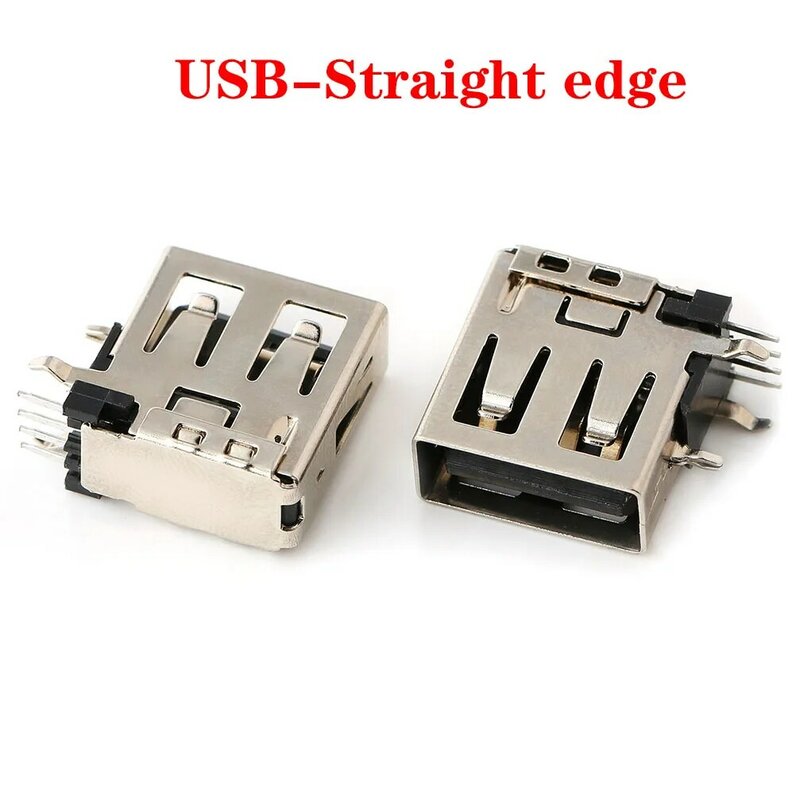 Connecteur de Prise USB 2.0 A à Montage Femelle, Inseur Latéral Vertical, Type Long/Court, Résistant à 90, 1 à 5 Pièces