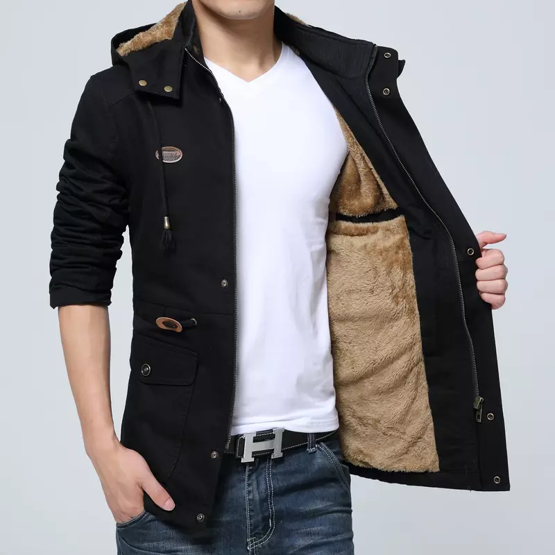 Повседневный свободный осенне-зимний мужской Тренч, модная ветрозащитная ветровка с капюшоном, мужские куртки на молнии с карманами, искусственная уличная одежда