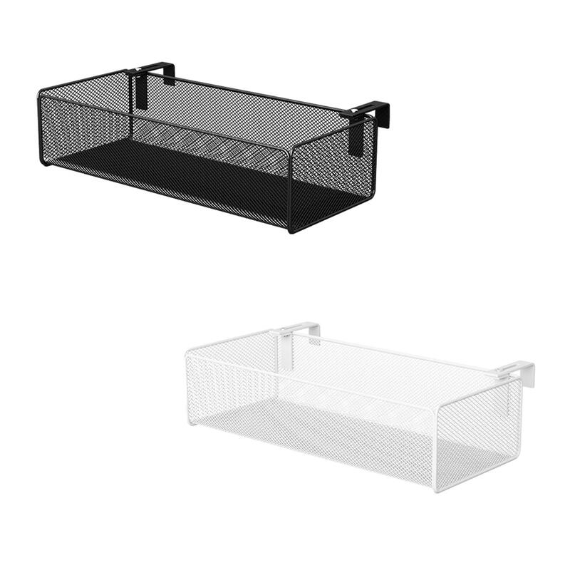 Multifuncional Office Desk Divisor, pendurado cesta de armazenamento, espaço economizando acessório com ganchos ajustáveis para trilho de cama, retângulo