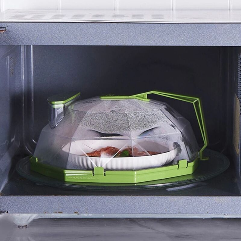 Maniglia cucina copertura per microonde scatola di immagazzinaggio dell'acqua mantiene il forno a microonde pulito protezione per schizzi di cibo facile presa senza BPA