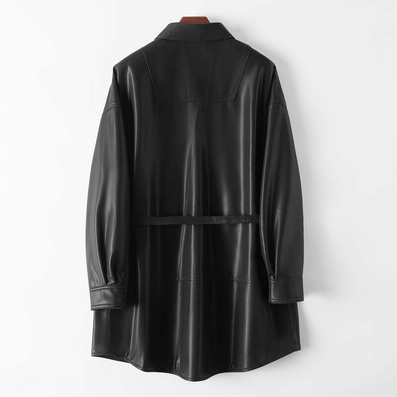 2023 Women New Genuine Sheep Leather Jacket Fashion Casual Real Sheepskin Leather Coat H18