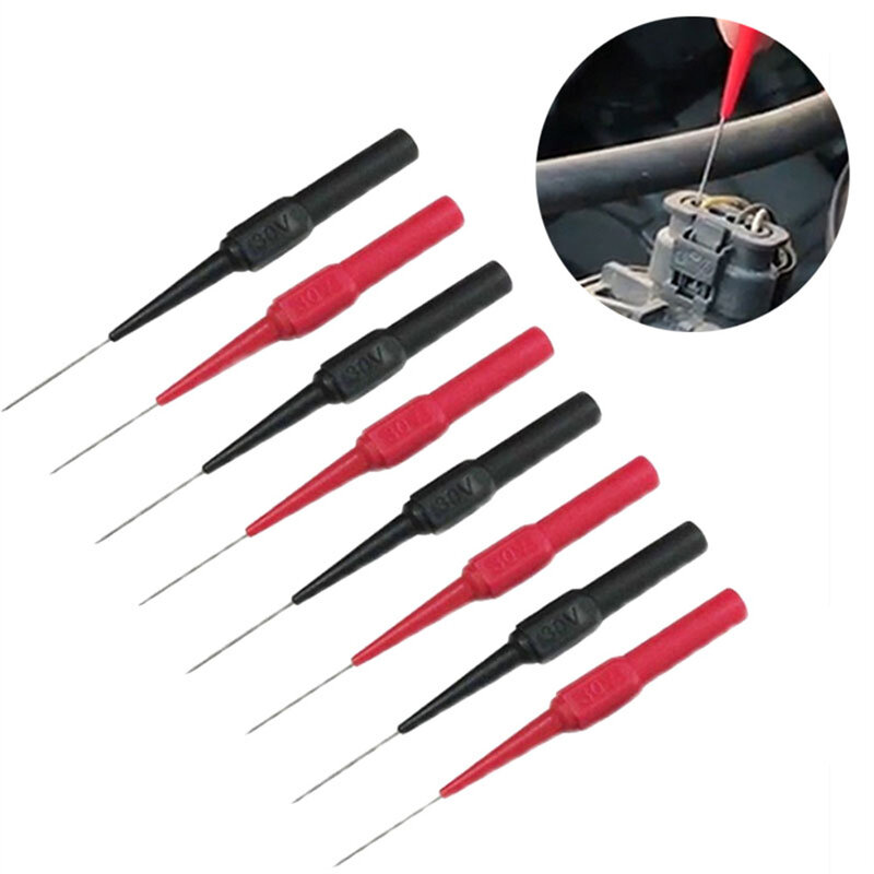 30V Car Tip Probes Diagnostic Tools Auto Multimeter Test Leads Extention Back Piercing Needle Tip Probes Mechanical Tools